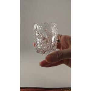 Vintage American Crystal Toothpick Holder 2.5 Starburst